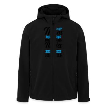 Single Mom - Multitasking Ninja - Men’s Recycled Softshell Jacket by Stanley/Stella - black - Front - AI Model Male 185 light (185cm)