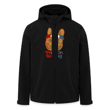 french bulldog - Men’s Recycled Softshell Jacket by Stanley/Stella - black - Front - AI Model Male 185 light (185cm)