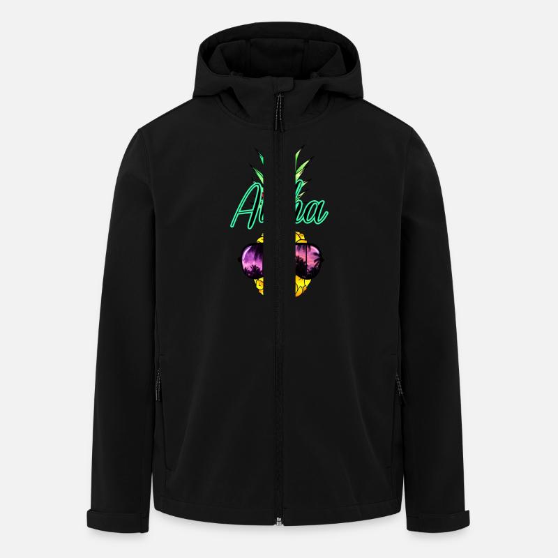 Ananas Aloha - Recycelte Männer Softshell-Jacke von Stanley/Stella - Schwarz
