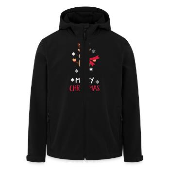 Frohe Weihnachten Elch - Recycelte Männer Softshell-Jacke von Stanley/Stella - Schwarz - Vorne - AI Model Male 185 light (185cm)