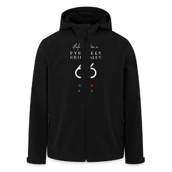 La Vie est Meilleure Pyrénées-Orientales 66 - Veste softshell homme en polyester recyclé Stanley/Stella - noir - Devant - AI Model Male 185 light (185cm)