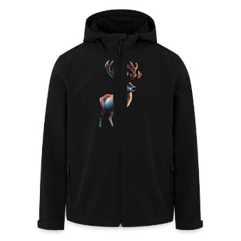Cool looking reindeer design - Men’s Recycled Softshell Jacket by Stanley/Stella - black - Front - AI Model Male 185 light (185cm)