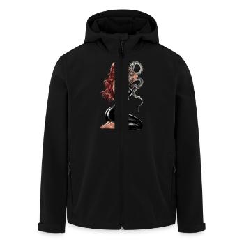 Schlange Tattoo Frau Rote Haare für einen - Recycelte Männer Softshell-Jacke von Stanley/Stella - Schwarz - Vorne - AI Model Male 185 light (185cm)