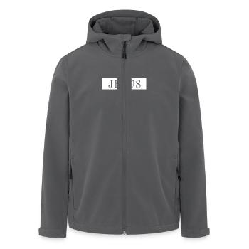 Cross with the phrase Jesus Saves - Men’s Recycled Softshell Jacket by Stanley/Stella - anthracite - Front - AI Model Male 185 light (185cm)