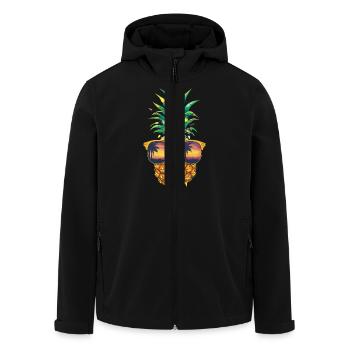 Weihnachten Ananas Sonnenbrille Frucht Tropisch - Recycelte Männer Softshell-Jacke von Stanley/Stella - Schwarz - Vorne - AI Model Male 185 light (185cm)