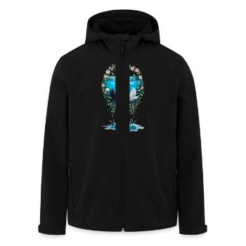 Eleganter Schwan für Schwan Fan - Recycelte Männer Softshell-Jacke von Stanley/Stella - Schwarz - Vorne - AI Model Male 185 light (185cm)