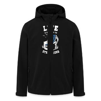La vie est meilleure dans le Strandkorb - Vacances - Mer - Veste softshell homme en polyester recyclé Stanley/Stella - noir - Devant - AI Model Male 185 light (185cm)