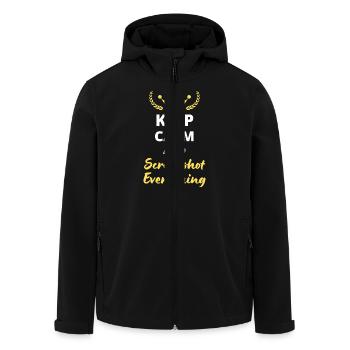 "Bleib ruhig und mache einen Screenshot von allem" - Digital - Recycelte Männer Softshell-Jacke von Stanley/Stella - Schwarz - Vorne - AI Model Male 185 light (185cm)