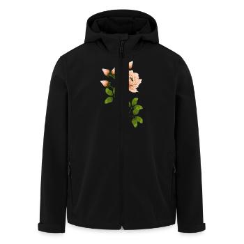 Flowers - Men’s Recycled Softshell Jacket by Stanley/Stella - black - Front - AI Model Male 185 light (185cm)