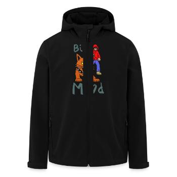 Big Mood for lovers of cats and urban style. - Men’s Recycled Softshell Jacket by Stanley/Stella - black - Front - AI Model Male 185 light (185cm)