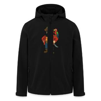 pirat comic - Recycelte Männer Softshell-Jacke von Stanley/Stella - Schwarz - Vorne - AI Model Male 185 light (185cm)