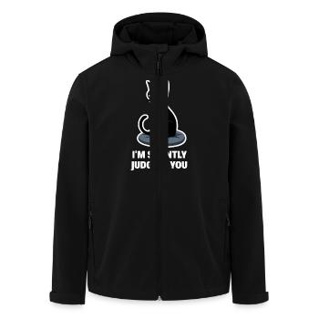 Je ne fais que te juger – Sarcastic Black Cat Design - Veste softshell homme en polyester recyclé Stanley/Stella - noir - Devant - AI Model Male 185 light (185cm)