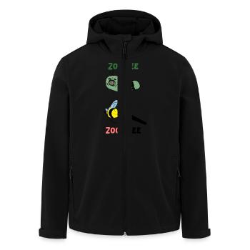 Zombee vs. Zoombee – Abeille zombie et abeille magnifiée - Veste softshell homme en polyester recyclé Stanley/Stella - noir - Devant - AI Model Male 185 light (185cm)