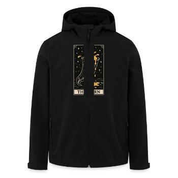 La corne – Carte rituelle de consommation de tarot à l’hydromel - Veste softshell homme en polyester recyclé Stanley/Stella - noir - Devant - AI Model Male 185 light (185cm)