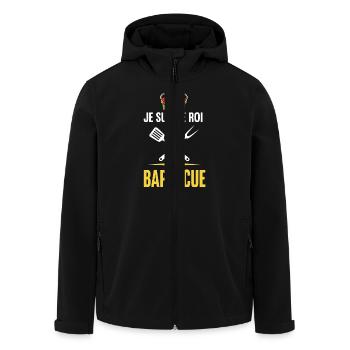 ICH BIN DER KÖNIG des BBQ - Recycelte Männer Softshell-Jacke von Stanley/Stella - Schwarz - Vorne - AI Model Male 185 light (185cm)
