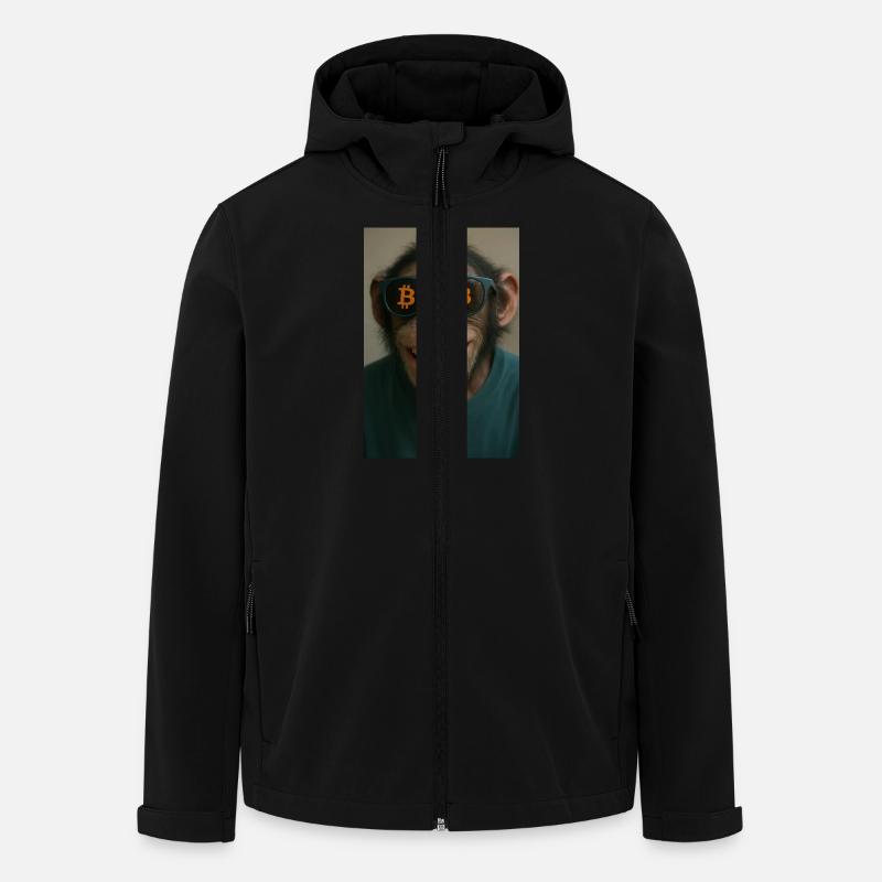 Bitcoin meets Monkey Joe - Men’s Recycled Softshell Jacket by Stanley/Stella - black