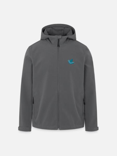 Colombe brodée - Veste softshell homme en polyester recyclé Stanley/Stella - noir