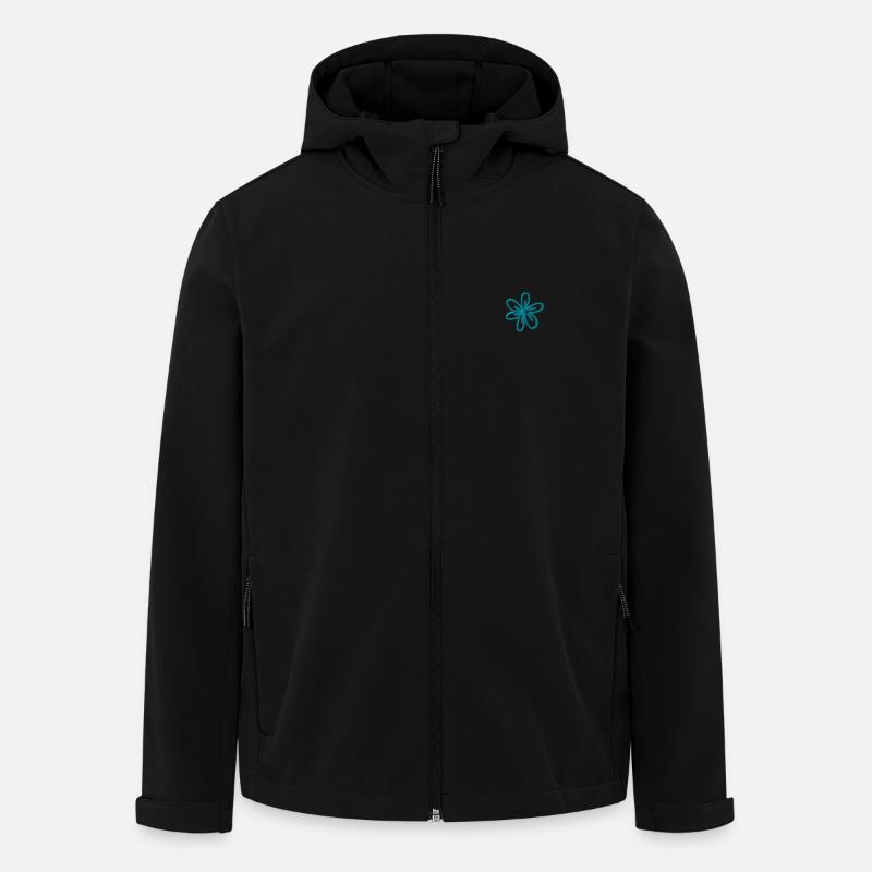 Fleur brodée - Veste softshell homme en polyester recyclé Stanley/Stella - noir