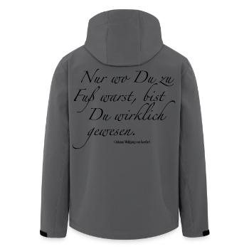Göthe zu Fuß - Recycelte Männer Softshell-Jacke von Stanley/Stella - Anthrazit - Hinten - AI Model Male 185 light (185cm)