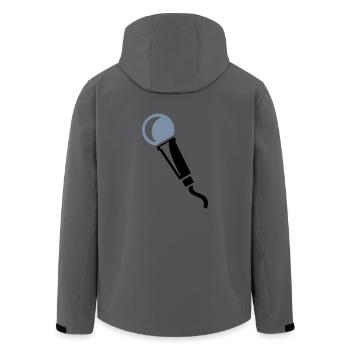 microphone - Men’s Recycled Softshell Jacket by Stanley/Stella - anthracite - Back - AI Model Male 185 light (185cm)