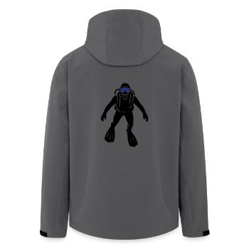 Taucher Apnoe - Recycelte Männer Softshell-Jacke von Stanley/Stella - Anthrazit - Hinten - AI Model Male 185 light (185cm)