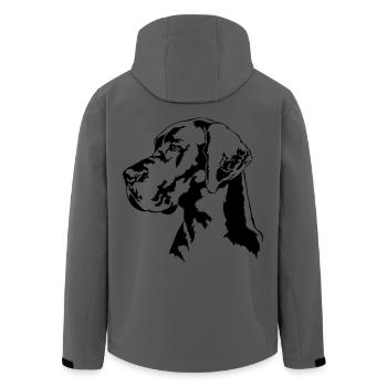 GERMAN DOGGE Portrait Wilsigns - Men’s Recycled Softshell Jacket by Stanley/Stella - anthracite - Back - AI Model Male 185 light (185cm)