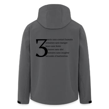 Règle des Trois - Veste softshell homme en polyester recyclé Stanley/Stella - charbon - Dos - AI Model Male 185 light (185cm)