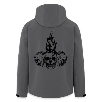 tod tot Kopf Schädel Stammes-Löwe - Recycelte Männer Softshell-Jacke von Stanley/Stella - Anthrazit - Hinten - AI Model Male 185 light (185cm)