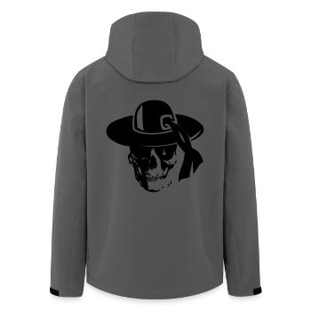 breizh hit head pirate4 death skull - Men’s Recycled Softshell Jacket by Stanley/Stella - anthracite - Back - AI Model Male 185 light (185cm)