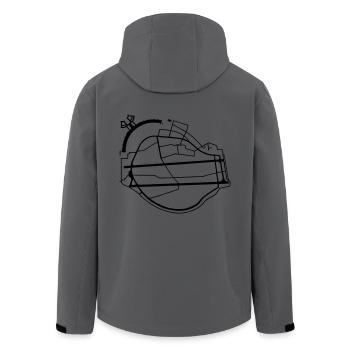 Berlin Tempelhof Airport - Men’s Recycled Softshell Jacket by Stanley/Stella - anthracite - Back - AI Model Male 185 light (185cm)