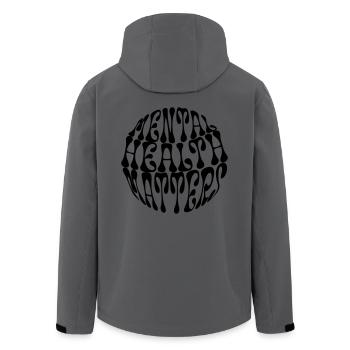 Awareness Mental health matters Statement - Recycelte Männer Softshell-Jacke von Stanley/Stella - Anthrazit - Hinten - AI Model Male 185 light (185cm)
