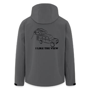 Defender avec tente de toit, tente de toit, nomades de tente de toit - Veste softshell homme en polyester recyclé Stanley/Stella - charbon - Dos - AI Model Male 185 light (185cm)