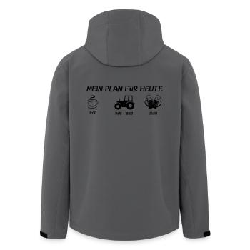 MEIN PLAN FüR HEUTE traktor Landwirt - Recycelte Männer Softshell-Jacke von Stanley/Stella - Anthrazit - Hinten - AI Model Male 185 light (185cm)