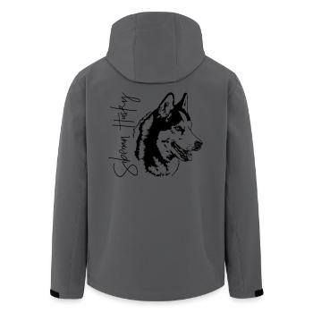 SIBERIAN HUSKY dog portrait dogs dog Wilsigns - Men’s Recycled Softshell Jacket by Stanley/Stella - anthracite - Back - AI Model Male 185 light (185cm)