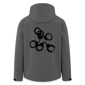 Handschellen Fesseln Used Look JGA Game over Stahl - Recycelte Männer Softshell-Jacke von Stanley/Stella - Anthrazit - Hinten - AI Model Male 185 light (185cm)