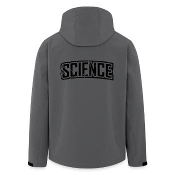 vintage science script logo en détresse - Veste softshell homme en polyester recyclé Stanley/Stella - charbon - Dos - AI Model Male 185 light (185cm)