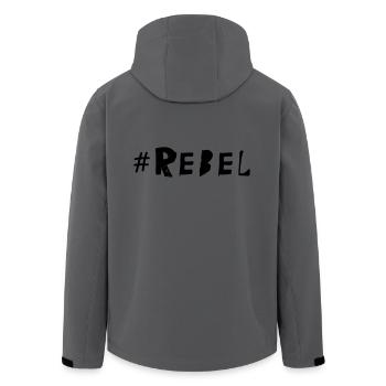 Lettering / Hastag rebel - Men’s Recycled Softshell Jacket by Stanley/Stella - anthracite - Back - AI Model Male 185 light (185cm)