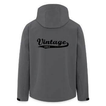 Vintage 1964 - Recycelte Männer Softshell-Jacke von Stanley/Stella - Anthrazit - Hinten - AI Model Male 185 light (185cm)
