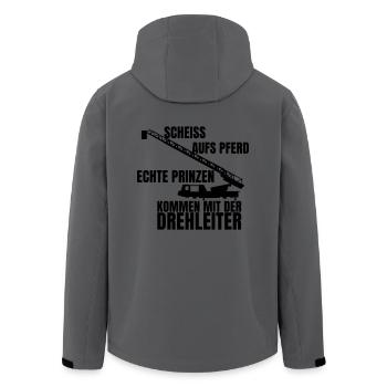 feuerwehr scheiss aufs Pferd echte Prinzen kommen - Recycelte Männer Softshell-Jacke von Stanley/Stella - Anthrazit - Hinten - AI Model Male 185 light (185cm)