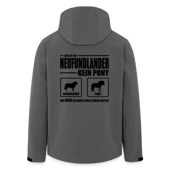 NEUFUNDLÄNDER kein Pony Wilsigns Hundespruch Hund - Recycelte Männer Softshell-Jacke von Stanley/Stella - Anthrazit - Hinten - AI Model Male 185 light (185cm)
