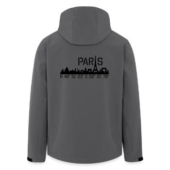 Paris coordinates N 48 ° 51 '23' 'E 02 ° 21' 79 '' - Men’s Recycled Softshell Jacket by Stanley/Stella - anthracite - Back - AI Model Male 185 light (185cm)