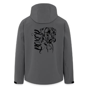Deutscher BOXER Hundeportrait Wilsigns Hund Hunde - Recycelte Männer Softshell-Jacke von Stanley/Stella - Anthrazit - Hinten - AI Model Male 185 light (185cm)