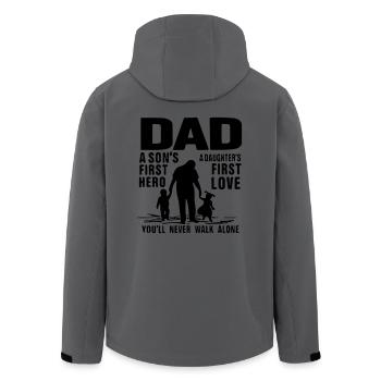 dad a son's first hero a daughter's first love - Men’s Recycled Softshell Jacket by Stanley/Stella - anthracite - Back - AI Model Male 185 light (185cm)