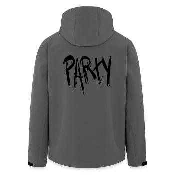 party - Men’s Recycled Softshell Jacket by Stanley/Stella - anthracite - Back - AI Model Male 185 light (185cm)
