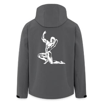 masterfitness_bob - Men’s Recycled Softshell Jacket by Stanley/Stella - anthracite - Back - AI Model Male 185 light (185cm)