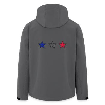 Frankreich drei Sterne in blau-weiss-rot - Recycelte Männer Softshell-Jacke von Stanley/Stella - Anthrazit - Hinten - AI Model Male 185 light (185cm)