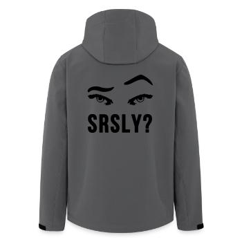 Seriously Seriously skeptical eyebrow gift - Men’s Recycled Softshell Jacket by Stanley/Stella - anthracite - Back - AI Model Male 185 light (185cm)