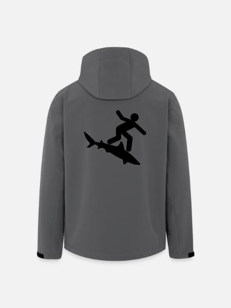 Shark - Surfer on shark - Men’s Recycled Softshell Jacket by Stanley/Stella - anthracite