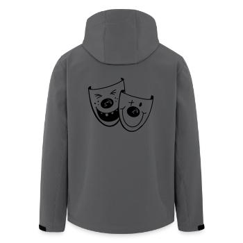 Deux masques de clown drôles - Carnaval - Cadeaux - Veste softshell homme en polyester recyclé Stanley/Stella - charbon - Dos - AI Model Male 185 light (185cm)
