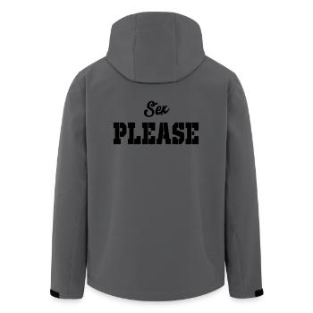 sex please - Men’s Recycled Softshell Jacket by Stanley/Stella - anthracite - Back - AI Model Male 185 light (185cm)